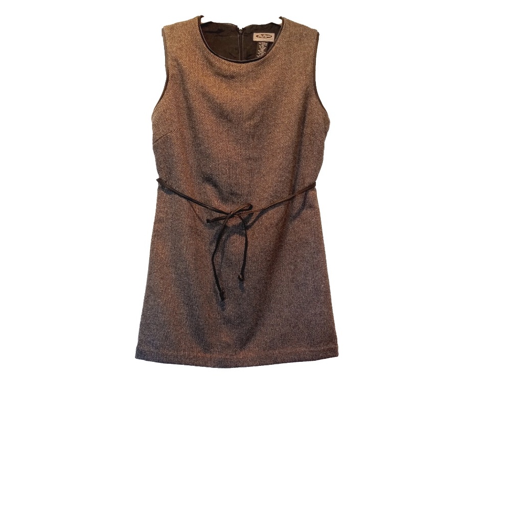 Gap Herringbone Dress with Leather Belt